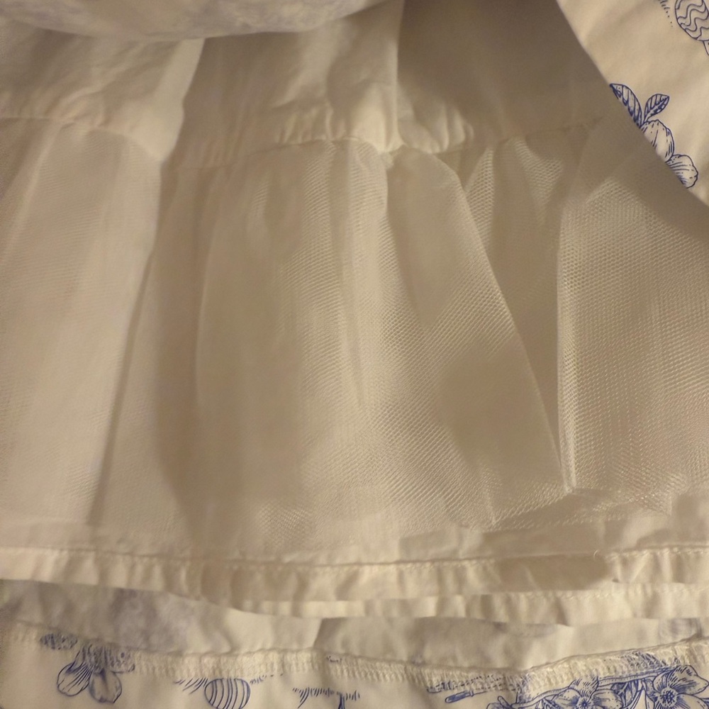 Adorable Easter Toile Kids Dress in Blue and White - Picture 4 of 4